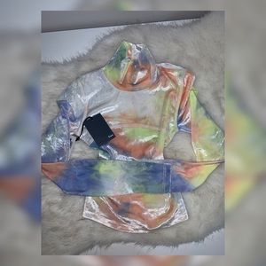 Aritzia Moon Soft Rainbow Toe Dye Turtle Neck